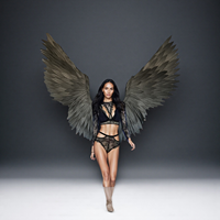 Ailes d'Ange Noires en Mousse pour Adultes Grande Taille Accessoire de Costume Cosplay Déguisement de Fête d'Halloween
