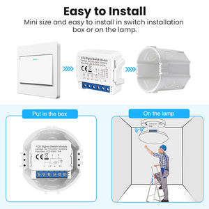 XZJ 600W Smart Home Electronic Light Zigbee Tuya Interruptor de control 1 Gang Módulo de 1 vía CE RoHS Cumple 16A para sistema de hogar inteligente - Product Image 2