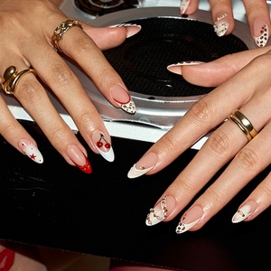 BTArtbox Stick on False Fake <b>Nails</b> Wholesale High Quality Faux Ongles 3D Design French Tip Soft Gel Press on <b>Nails</b> <b>Set</b> With Glue - Product Image 1
