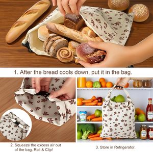 2 pak tas roti lilin lebah untuk Sourdough, tas lilin lebah untuk roti buatan rumah, ramah Freezer & kesegaran - Product Image 4