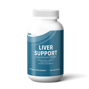 Suplemento Dietético de Apoyo Hepático de Marca Privada OEM, con Extracto de Hoja de Espinaca, Cardo Mariano y 6 Enzimas Vegetales, para la Salud del Hígado - Product Image 1
