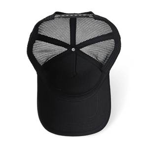 Toptan toplu şoför şapkası özel 5 Panel pamuk deri yamalar ile erkekler için kamyon şoförü şapkaları beyzbol file şapka Logo nakış - Product Image 3