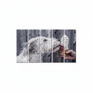 Lienzo Impreso: Perro Comiendo Helado, Arte de Perro Adorable, Juego de 5 Lienzos - Product Image 2