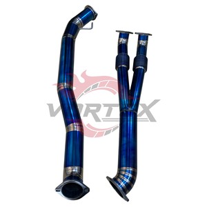ท่อไอเสีย Vortex 102 มม. ไทเทเนียม Valvetronic สำหรับ Nissan GTR R35 สีน้ำเงิน แบบ Catback พร้อมชุดท่อ Y - Product Image 2