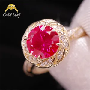 Goldleaf Jewelry custom 18k Yellow Gold Ring Lab Grown Ruby Ring In Custom Gold Jewelry