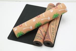 <span class=keywords><strong>Tapis</strong></span> de <span class=keywords><strong>yoga</strong></span> en liège éco-texturé, purement écologique, texture épaisse et antidérapant, impression couleur par transfert de chaleur, intemporel - Product Image 2