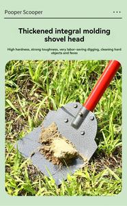 סיטונאי כלב פופר ספייר גדול המסתובב ומגרפה עמיד לפדות נירוסטה ארוך ידית כלי סילוק פסולת - Product Image 6