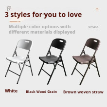 Modern Outdoor Plastic <strong>Folding</strong> <strong>Chair</strong>-School Office Training Computer <strong>Chair</strong> <strong>White</strong> Home Leisure Backrest Villa Living Room - Product Image 3