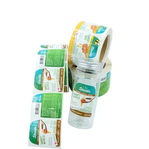 꿀 식품 스티커 사용자 정의 인쇄 라벨 비닐 방수 제조 병 포장 라벨