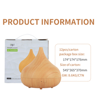 Humidificateur d'air électrique à brouillard froid ultrasonique, 400ml, grain de bois, diffuseur d'huile essentielle, humidificateur d'air