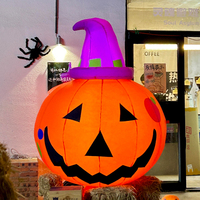 Sombrero de Bruja de Calabaza Inflable Gigante con LED, Personalizado, Directo de Fábrica, Resistente al Agua, Duradero, Fácil de Instalar, para Fiestas en Exteriores y Jardines