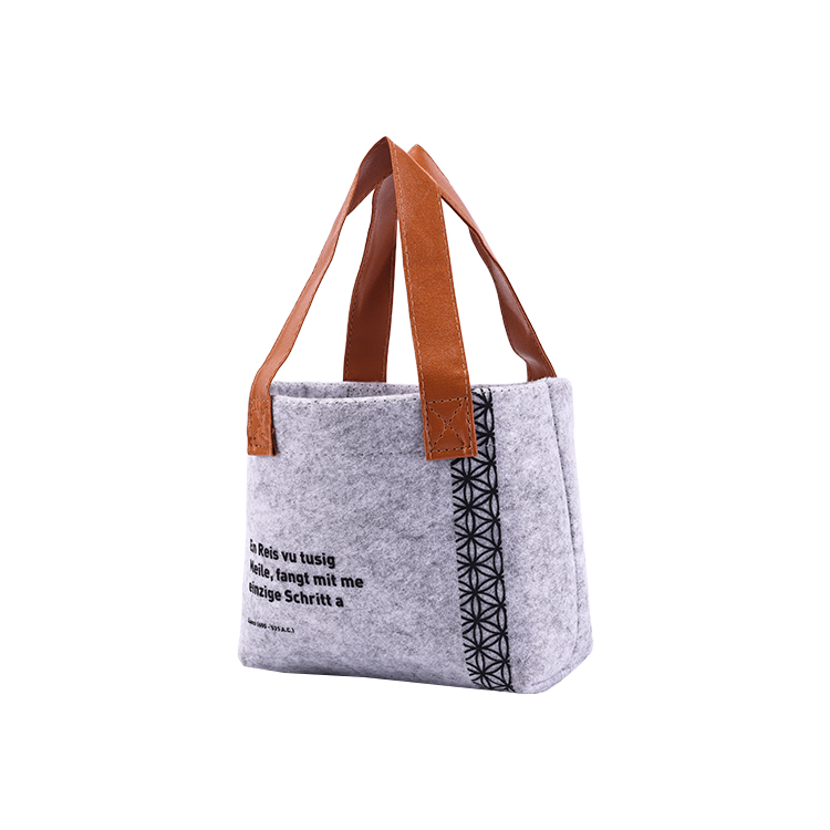 Wholesale Custom Logo Ladies Handbag Extra Large Felt Carry Shopping Tote Bag Leather Handle Fashionable Canvas Featuring Letter