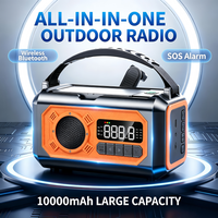 Radio de Supervivencia Portátil con Manivela Solar, Radio Meteorológica Inalámbrica FM AM WB