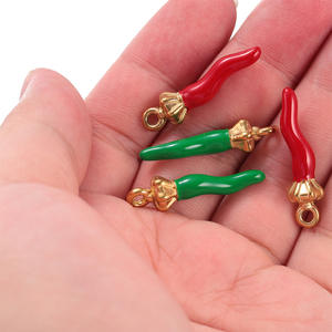 A2845 collier à breloques en émail et poivre chaud pendentif en acier inoxydable coloré pour bijoux à bricoler soi-même - Product Image 4