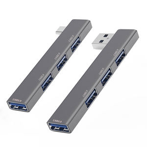 Gran oferta Plug and <span class=keywords><strong>Play</strong></span> aluminio de alta velocidad <span class=keywords><strong>4</strong></span> en 1 concentrador de dos puertos multipuerto USB 2,0 3,0 tipo C adaptador de concentrador estación de acoplamiento - Product Image 1