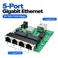Module de commutation Ethernet Gigabit 5 ports 5x10/100/1000Mbps RJ45 Carte réseau non gérée DC 9-48V 10Gbps Intégré OEM ODM
