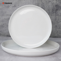 Assiettes Céramiques Classiques Rondes Blanches en Porcelaine pour Dîner de Restaurant, Prix Abordable en Gros