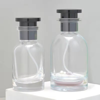 Botol Semprot Parfum Kaca Isi Ulang Berkualitas Tinggi, Custom, Transparan, 30ml/50ml/100ml, Bentuk Silinder, Cetak Sablon, Semprotan Halus