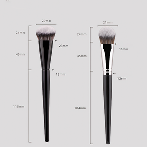 Cangzhou brocha de maquillaje de seda Natural para la cara 47mm Tubo negro pendiente base corrector cabello no comer polvo Halo Natural - Product Image 2