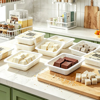 Boîte à tofu jetable pour l'exportation, en PP laminé blanc laiteux, carrée, 1 mm, pour emballage alimentaire, commande personnalisée, Dongguan