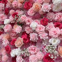 Rosa Weiße Rote Rosen Hortensien Künstliche Blumenwand Hintergrund für Hochzeitszeremonie Babyparty Geburtstag Fotobox Dekoration