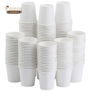 Vasos desechables de papel espresso, venta al por mayor, color blanco, 3 oz