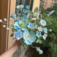 Bunga Poppy Rajutan Crochet Yu Beauty, Hadiah Hari Ibu, Buket Bunga Rajutan Buatan, Dekorasi Rumah, Bunga Rajutan