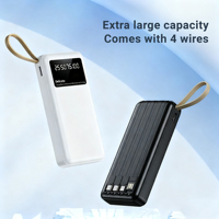 Batterie externe ultra-fine 20000mAh à charge rapide avec câble de charge intégré, chargeur portable universel pour téléphones iPhone et Android