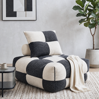 Canapé modulaire carré moderne en tissu compressé sous vide, une place, rembourré, pour salon et appartements