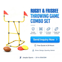 JH Draagbare Voetbal Rugby Golf Doelwit Oefenset met PVC Buisframe & Net Buiten Schijfwerpspel