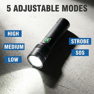 Lampe torche laser blanche haute puissance 1500LM, en alliage d'aluminium durable, étanche IP44, rechargeable par USB, lampe tactique avec fonction SOS et stroboscope - Product Image 3