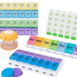 Portable 7-Compartment <b>Mini</b> Grids Plastic Pill <b>Storage</b> Case 7-Week Organizer with One Week Features for Jewelry <b>Storage</b> - Product Image 1