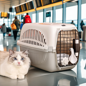 Nouvelle conception, boîte de transport pour animaux de compagnie pliable, de luxe, écologique, approuvée par les compagnies aériennes, personnalisable, vente en gros, cage en fer pour chien et chat, 10 kg, avec bouton de voyage - Product Image 2