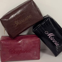 Sac de toilette imperméable en PU à motif crocodile pour femmes, pochette de rangement pour cosmétiques, sac de voyage pour maquillage