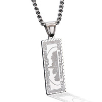 Collier Hip-Hop Haut de Gamme en Acier Inoxydable avec Pendentif Dollar Doré, Tendance Européenne et Américaine, Idéal pour un Cadeau