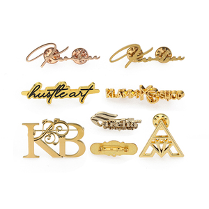 Logo personnalisé or ruban épingle à nourrice strass métal luxe designer femmes mode bijoux broches/broche personnalisée