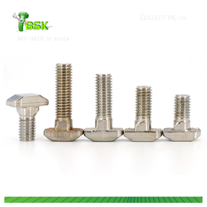 <strong>T</strong>-Head Square Neck <strong>Bolt</strong> DIN 186-1 Steel Assorted Titanium Plastic Aluminium Nylon Nickel Inch 1/4 Metric M6 - Product Image 3