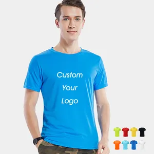 T-shirt personnalisé pour hommes, à séchage rapide, bon marché, impression de logo, 100% Polyester, course à pied, adapté, vente en gros