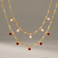 Collier en acier inoxydable plaqué or 18 carats J&D Designer, pendentif classique en forme de larme avec zircon cubique