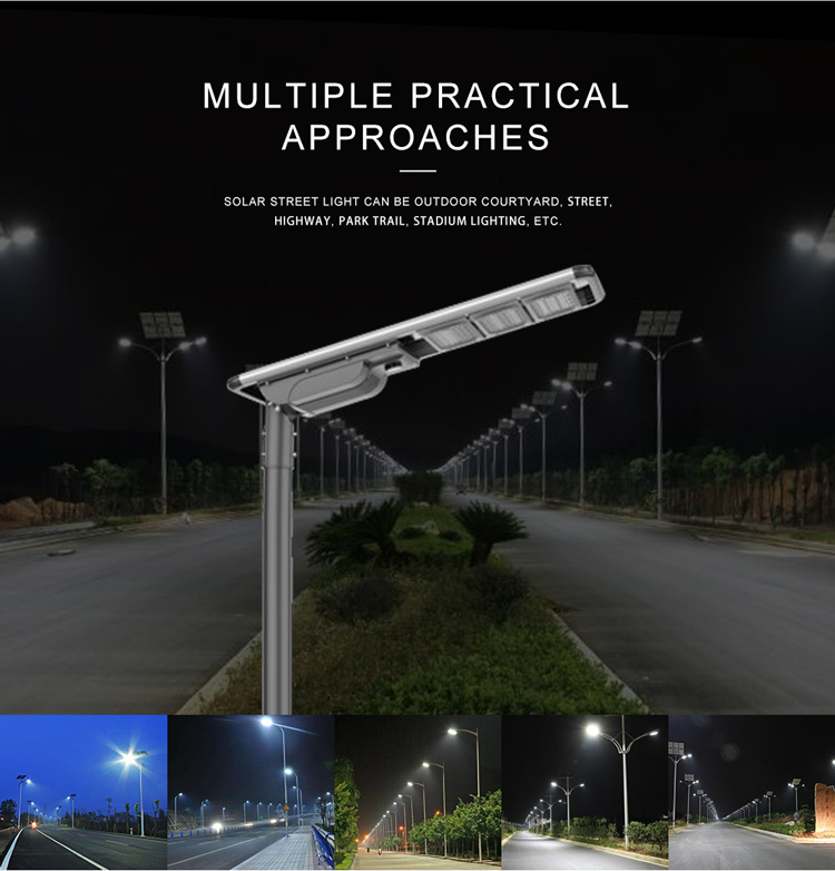 wholesale lampadaire solaire exterieur 80w 100w 120w etanche tout en un type lampadaire solaire de rue