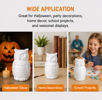 Figurine d'hibou en mousse EPS, Ornement animalier de simulation naturelle, Décoration d'ambiance pour le festival d'Halloween, Objets décoratifs en forme d'animal