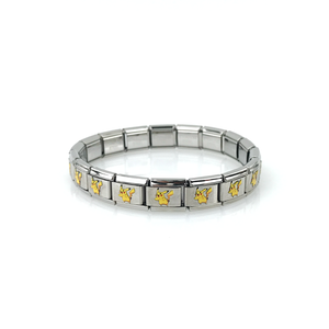 Colorful Printed Italian Square <strong>Elastic</strong> Steel Watch Strap Chain Fashion Charm Bracelet With Whole Printing Italian <strong>Module</strong> - Product Image 6