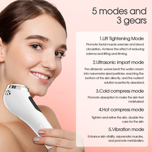 Dispositivo di Bellezza per il Viso con Massaggiatore Facciale, Prodotti di Bellezza con Fototerapia e Compressione Calda per Uso Domestico - Product Image 3