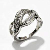 Bague en zircon plaqué platine, micro-pavée, bijoux minimalistes