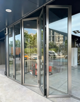 Puerta Plegable de Doble Vidrio Templado, Insonorizada, Resistente al Viento, Aislamiento Térmico, Rotura Térmica, Moderna, para Apartamentos, Villas y Centros Comerciales