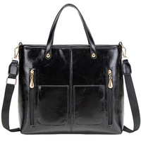 Nouveau sac à main pour femme, mode européenne et américaine, sac à bandoulière en PU imperméable, fermeture à glissière, grande capacité, sac fourre-tout vintage