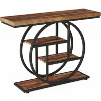 Table de console industrielle à 4 niveaux au design moderne pour entrée, couloir, salon et hall d'entrée