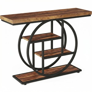 Table de <span class=keywords><strong>console</strong></span> industrielle à 4 niveaux au design moderne pour entrée, couloir, salon et hall d'entrée - Product Image 6