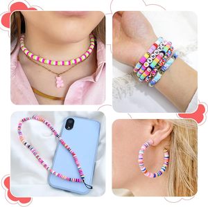 Kit de <span class=keywords><strong>fabrication</strong></span> de bracelets en perles d'argile 30000 pièces, 9 boîtes, 192 couleurs, perles plates en polymère Heishi, bijoux en argile céramique et perles en porcelaine - Product Image 4