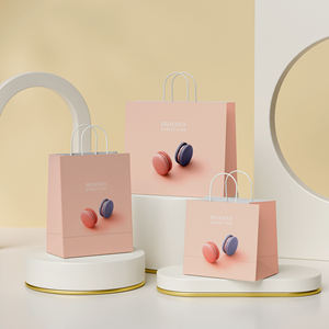 Sacs en papier kraft avec logo personnalisé pour aliments, style classique, sacs à main en papier avec poignée pour le pain, les courses, nouveauté pour les promotions, les supermarchés - Product Image 2